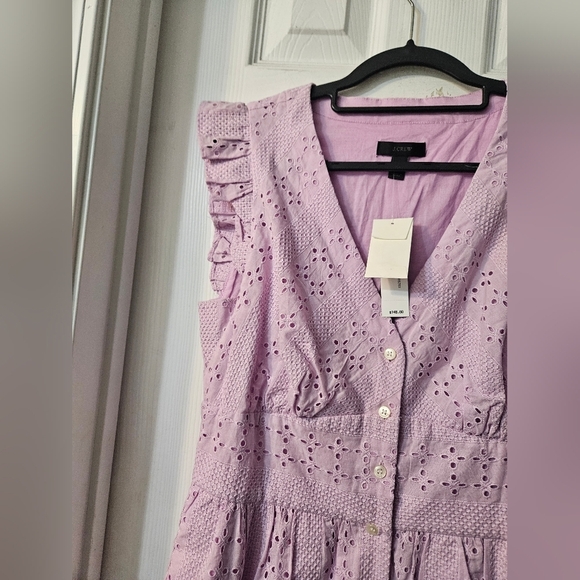 NWT J.Crew Lavender Eyelet Dress - Picture 3 of 9